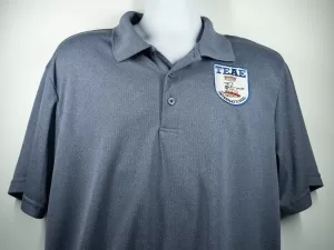 TEAE Heathered Blue Polo 