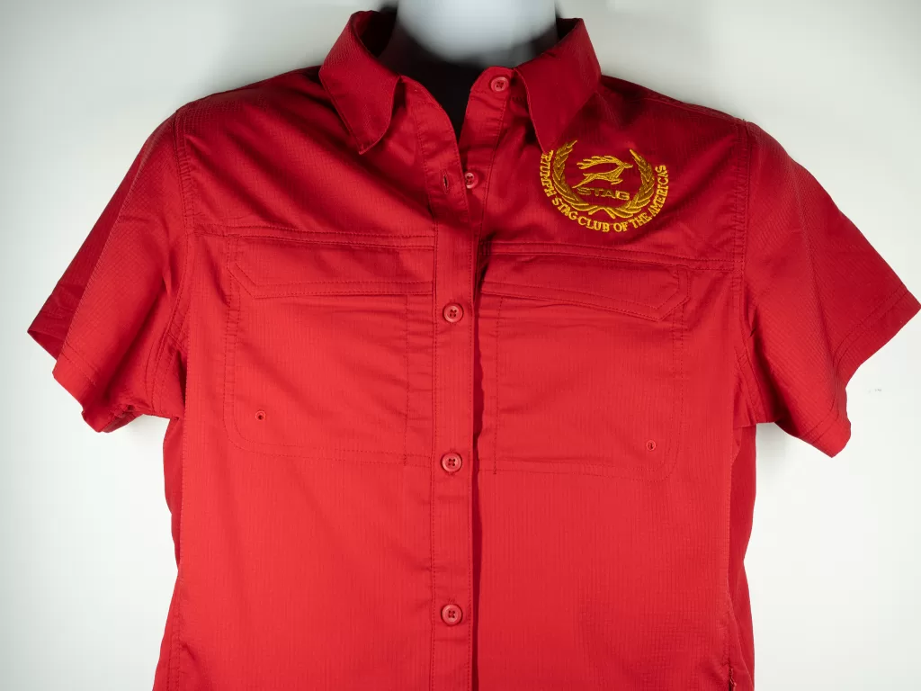 TSCoA Stag Ladies Driving short sleeve - Red
